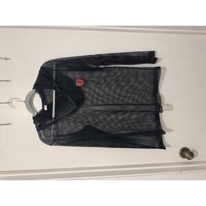 Black Unicorn Black Mesh Hoodie Top Medium